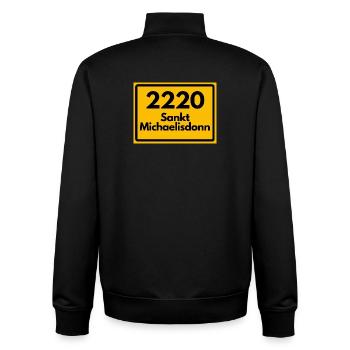 OLD POSTCODE POSTCODE 2220 SANKT MICHAELISDONN - Unisex Organic Zip Sweatshirt by Stanley/Stella - black - Back - AI Model Male 185 light (185cm)