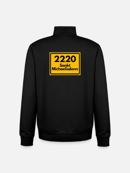 OLD POSTCODE POSTCODE 2220 SANKT MICHAELISDONN - Unisex Organic Zip Sweatshirt by Stanley/Stella - black