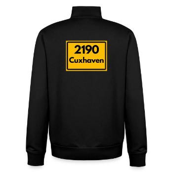 ANCIEN CODE POSTAL RETRO 2190 CUXHAVEN NORDSEE - Sweat zippé unisexe en coton bio Stanley/Stella - noir - Dos - AI Model Male 185 light (185cm)