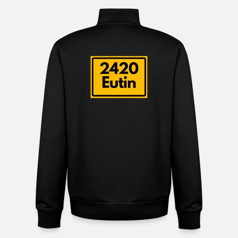 OLD POSTCODE RETRO 2420 EUTIN – SCHLOSS - Unisex Organic Zip Sweatshirt by Stanley/Stella - black