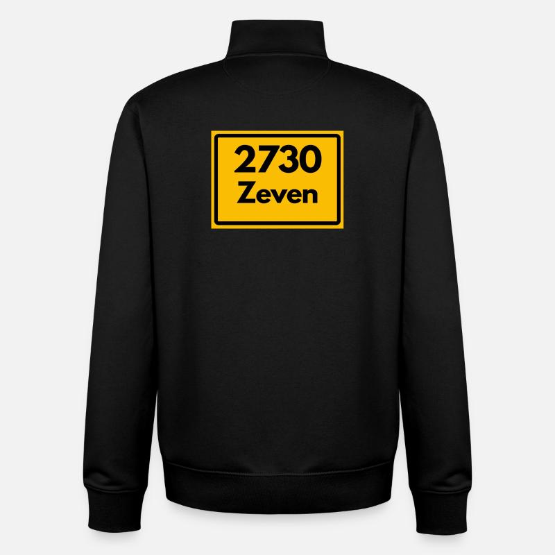 OLD POSTCODE RETRO 2730 ZEVEN – GEESTHELD - Unisex Organic Zip Sweatshirt by Stanley/Stella - black