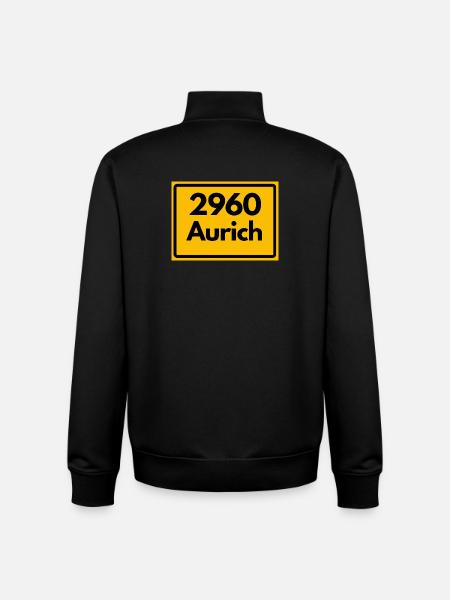 OLD POSTCODE POSTCODE 2960 AURICH OSTFRIESLAND - Unisex Organic Zip Sweatshirt by Stanley/Stella - black