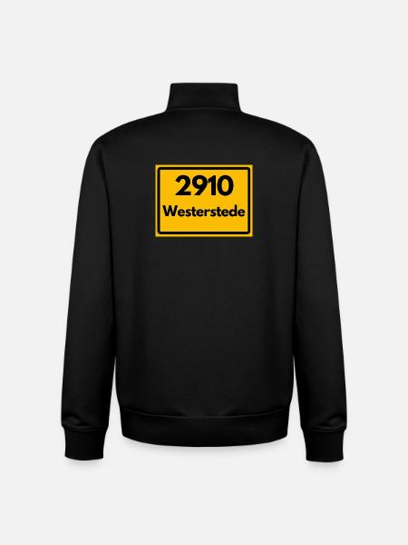 ANCIEN CODE POSTAL RETRO 2910 WESTERSTEDE - Sweat zippé unisexe en coton bio Stanley/Stella - noir