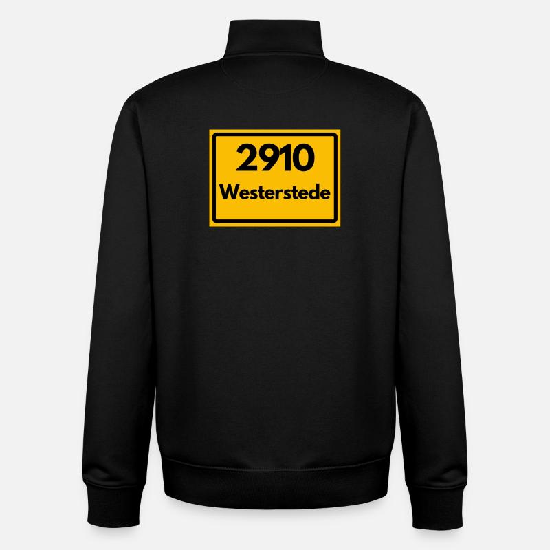 ANCIEN CODE POSTAL RETRO 2910 WESTERSTEDE - Sweat zippé unisexe en coton bio Stanley/Stella - noir