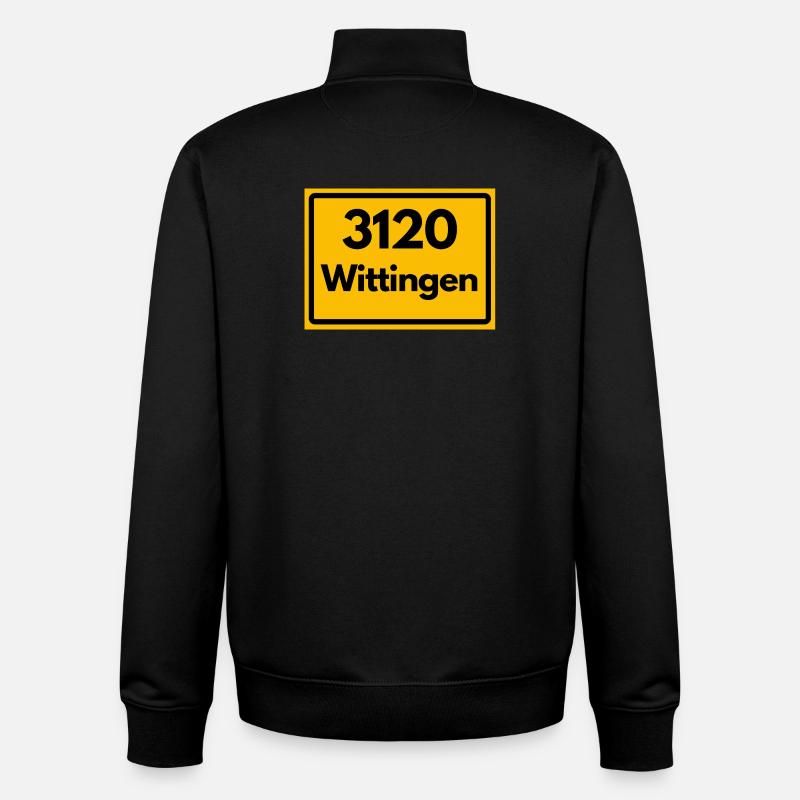 ANCIEN CODE POSTAL RETRO 3120 WITTRINGEN - Sweat zippé unisexe en coton bio Stanley/Stella - noir