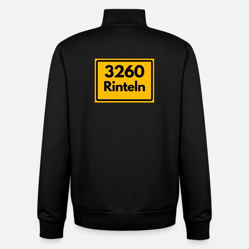 OLD POSTCODE RETRO 3260 RINTELN – WESER - Unisex Organic Zip Sweatshirt by Stanley/Stella - black