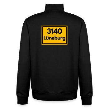 ANCIEN CODE POSTAL RETRO 3140 LÜNEBURG – SALZ - Sweat zippé unisexe en coton bio Stanley/Stella - noir - Dos - AI Model Male 185 light (185cm)