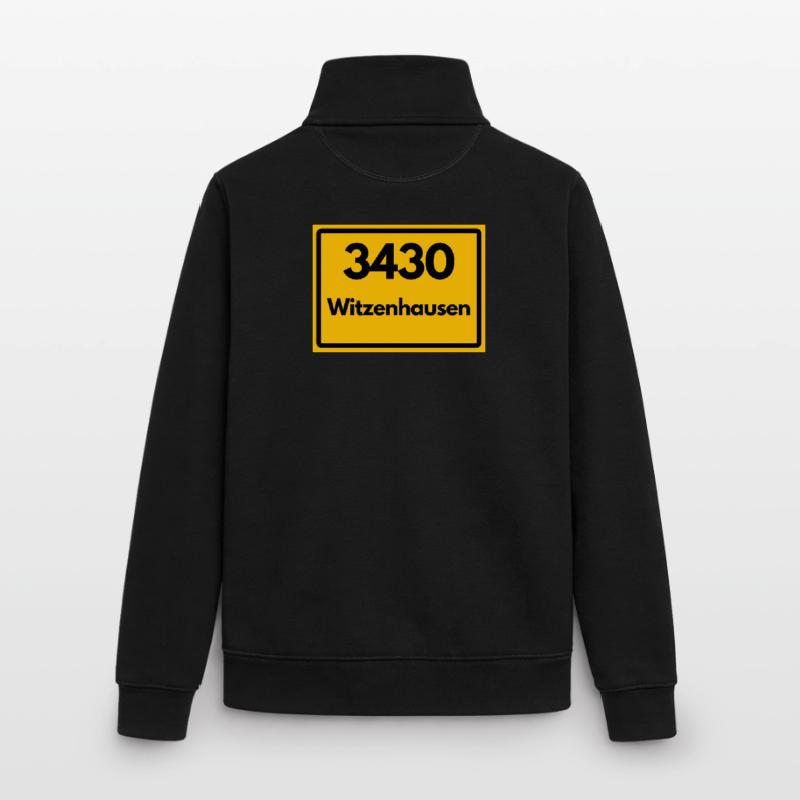OLD POSTCODE ZIP CODE RETRO 3430 WITZENHAUSEN Unisex Organic Zip Sweatshirt by Stanley/Stella