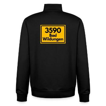 ALTE POSTLEITZAHL PLZ RETRO 3590 BAD WILDUNGEN  - Unisex Organic Zip Sweatshirt von Stanley/Stella - Schwarz - Hinten - AI Model Male 185 light (185cm)