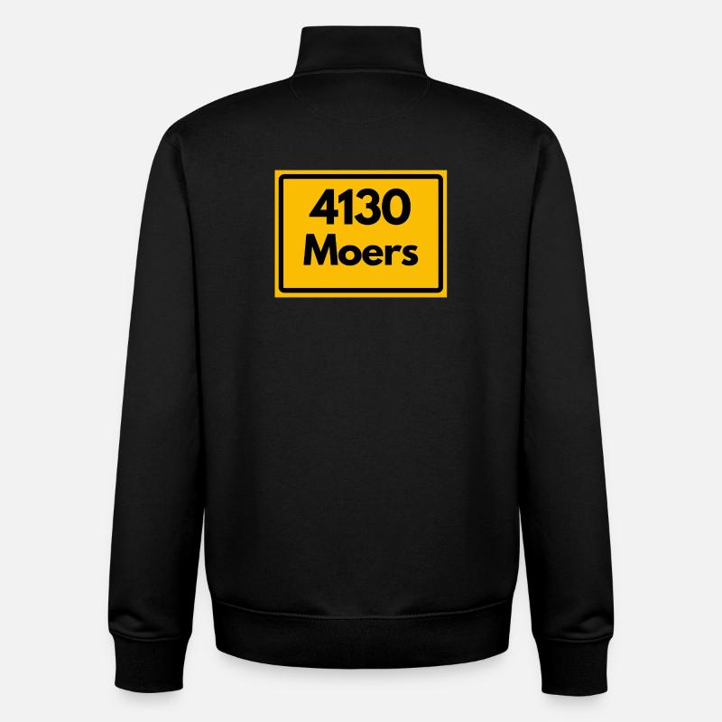 ANCIEN CODE POSTAL RÉTRO 4130 MOERS - Sweat zippé unisexe en coton bio Stanley/Stella - noir