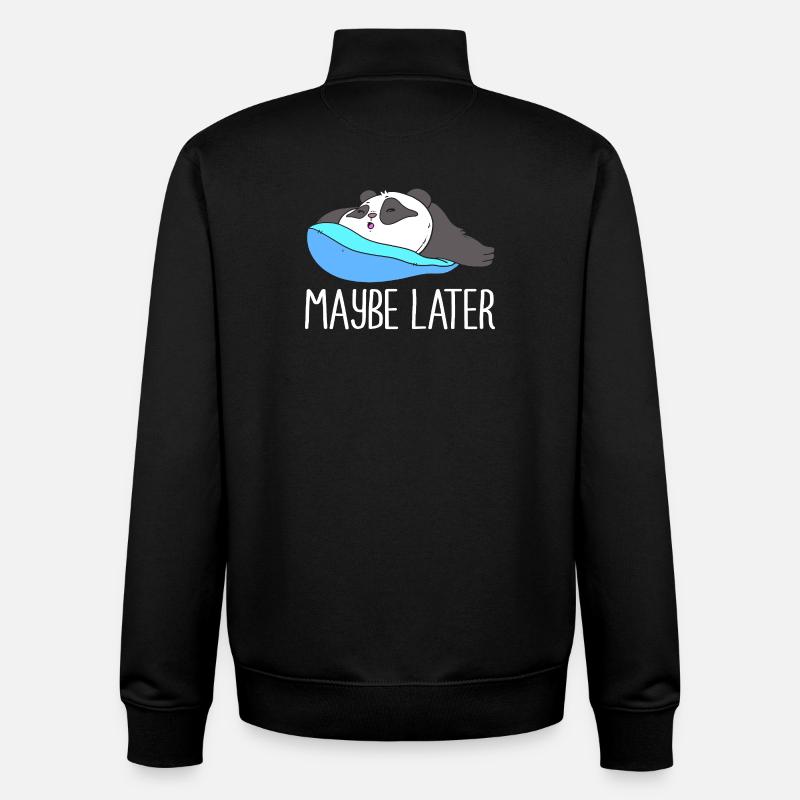 lazy procrastination lazy laziness - Unisex Organic Zip Sweatshirt by Stanley/Stella - black