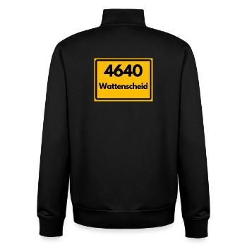 ALTE POSTLEITZAHL PLZ RETRO 4640 WATTENSCHEID NRW - Unisex Organic Zip Sweatshirt von Stanley/Stella - Schwarz - Hinten - AI Model Male 185 light (185cm)
