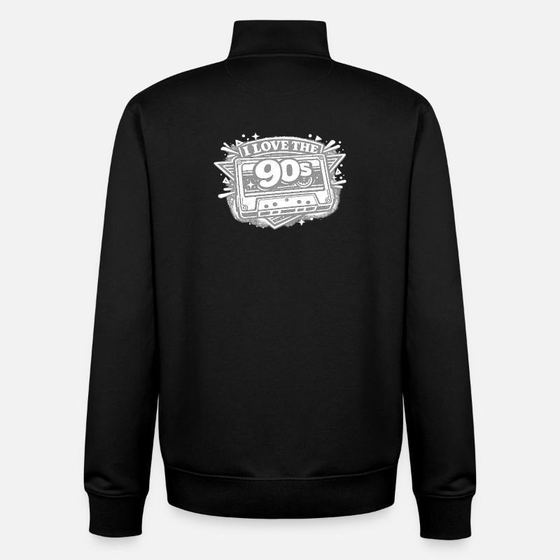 I Love the 90s Kassette - Unisex Organic Zip Sweatshirt von Stanley/Stella - Schwarz