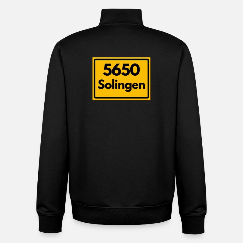 ANCIEN CODE POSTAL RETRO 5650 SOLINGEN - Sweat zippé unisexe en coton bio Stanley/Stella - noir