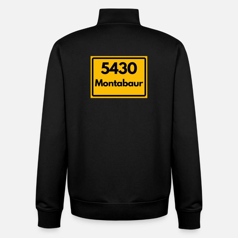 ANCIEN CODE POSTAL RETRO 5430 MONTABAUR - Sweat zippé unisexe en coton bio Stanley/Stella - noir
