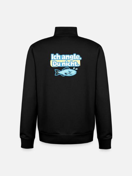 Ich angle. Du nicht. Fischdesign - Unisex Organic Zip Sweatshirt von Stanley/Stella - Schwarz