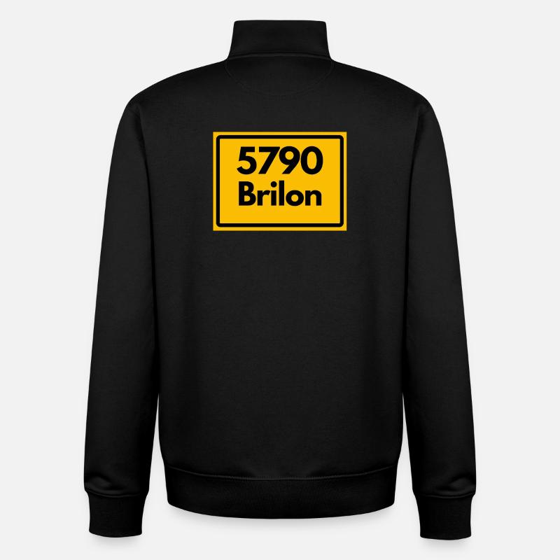 OLD POSTCODE POSTCODE RETRO 5790 BRILON - Unisex Organic Zip Sweatshirt by Stanley/Stella - black