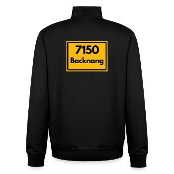 ALTE POSTLEITZAHL PLZ RETRO 7150 BACKNANG HEIMAT - Unisex Organic Zip Sweatshirt von Stanley/Stella - Schwarz - Hinten - AI Model Male 185 light (185cm)