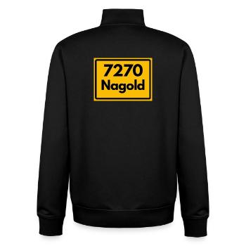 ALTE POSTLEITZAHL PLZ 7270 NAGOLD HEIMATSTOLZ  - Unisex Organic Zip Sweatshirt von Stanley/Stella - Schwarz - Hinten - AI Model Male 185 light (185cm)