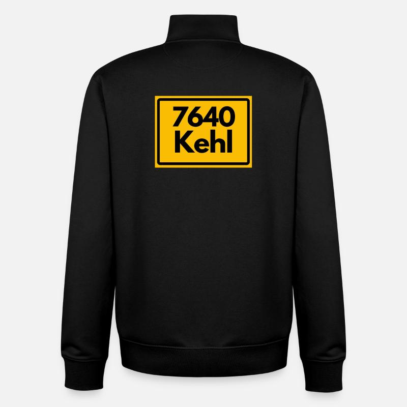 OLD POSTCODE RETRO 7640 KEHL HEIMATSTOLZ - Unisex Organic Zip Sweatshirt by Stanley/Stella - black