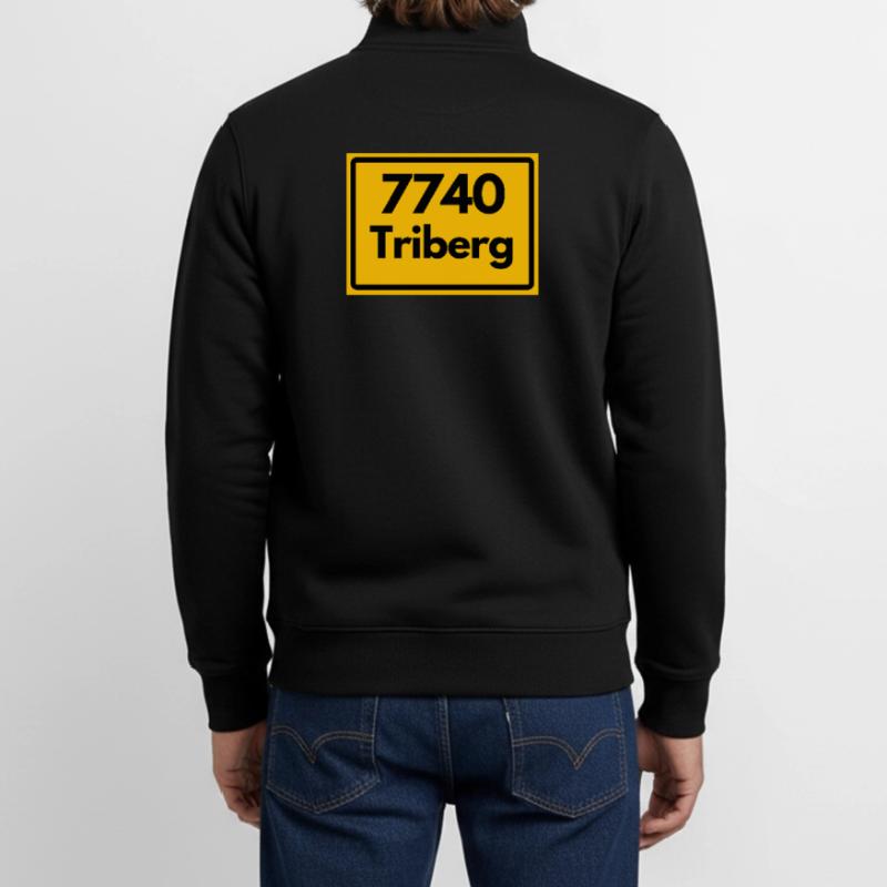 OLD POSTCODE ZIP CODE RETRO 7740 TRIBERG HEIMAT Unisex Organic Zip Sweatshirt by Stanley/Stella