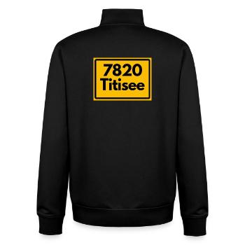 OLD POSTCODE POSTCODE RETRO 7820 TITISEE HEIMAT - Unisex Organic Zip Sweatshirt by Stanley/Stella - black - Back - AI Model Male 185 light (185cm)