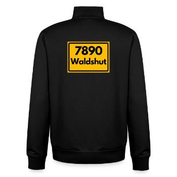 OLD POSTCODE POSTCODE RETRO 7890 WALDSHUT HEIMAT - Unisex Organic Zip Sweatshirt by Stanley/Stella - black - Back - AI Model Male 185 light (185cm)