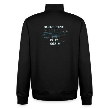 What Time Is It Again Time Blindness - Unisex Organic Zip Sweatshirt by Stanley/Stella - black - Back - AI Model Male 185 light (185cm)
