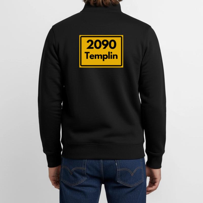 OLD POSTCODE POSTCODE RETRO 2090 TEMPLIN HEIMAT Unisex Organic Zip Sweatshirt by Stanley/Stella