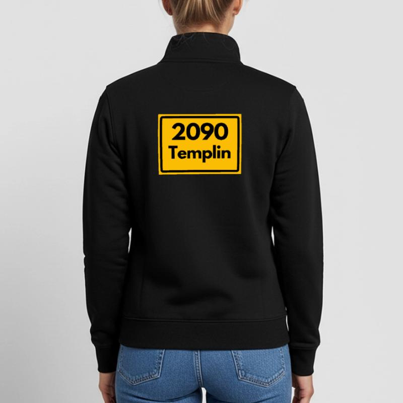 OLD POSTCODE POSTCODE RETRO 2090 TEMPLIN HEIMAT Unisex Organic Zip Sweatshirt by Stanley/Stella