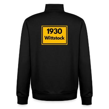 OLD POSTCODE POSTCODE RETRO 1930 WITTSTOCK HEIMAT - Unisex Organic Zip Sweatshirt by Stanley/Stella - black - Back - AI Model Male 185 light (185cm)