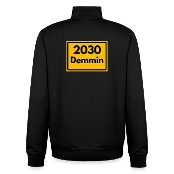 OLD POSTCODE POSTCODE RETRO 2030 DEMMIN HEIMAT - Unisex Organic Zip Sweatshirt by Stanley/Stella - black - Back - AI Model Male 185 light (185cm)