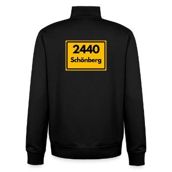 OLD POSTCODE POSTCODE RETRO 2440 SCHÖNBERG HEIMAT - Unisex Organic Zip Sweatshirt by Stanley/Stella - black - Back - AI Model Male 185 light (185cm)