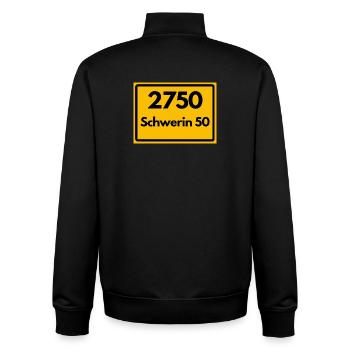 ALTE POSTLEITZAHL PLZ RETRO 2750 SCHWERIN 50  - Unisex Organic Zip Sweatshirt von Stanley/Stella - Schwarz - Hinten - AI Model Male 185 light (185cm)