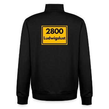 ALTE POSTLEITZAHL PLZ RETRO 2800 LUDWIGSLUST - Unisex Organic Zip Sweatshirt von Stanley/Stella - Schwarz - Hinten - AI Model Male 185 light (185cm)