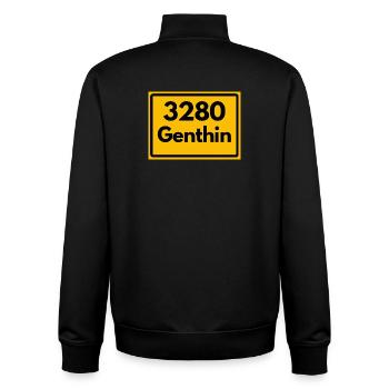 OLD POSTCODE POSTCODE RETRO 3280 GENTHIN HEIMAT - Unisex Organic Zip Sweatshirt by Stanley/Stella - black - Back - AI Model Male 185 light (185cm)