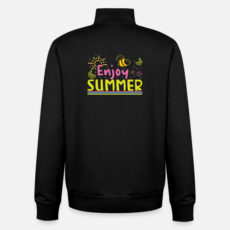 Profite de l’été - Sweat zippé unisexe en coton bio Stanley/Stella - noir