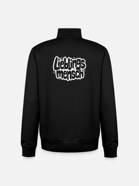 Lieblingsmensch Bubble Typografie - Unisex Organic Zip Sweatshirt von Stanley/Stella - Schwarz