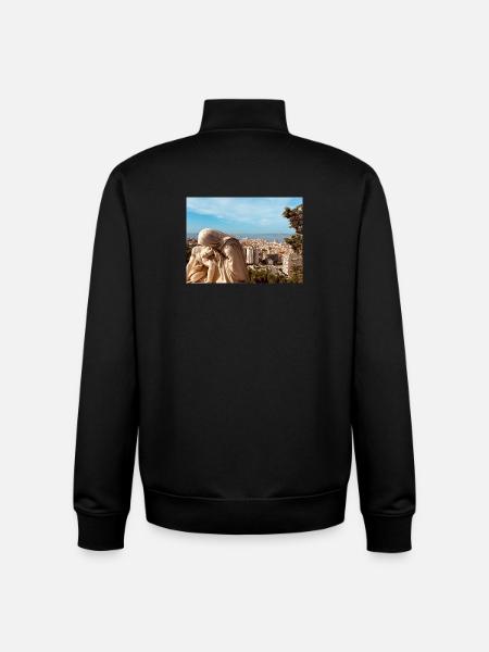 Classic sculpture over the city - Unisex Organic Zip Sweatshirt by Stanley/Stella - black
