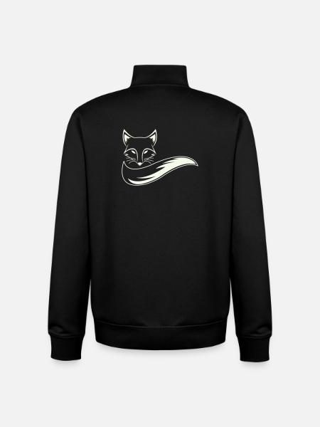 Fuchs Silhouette mit Schweif - Unisex Organic Zip Sweatshirt von Stanley/Stella - Schwarz