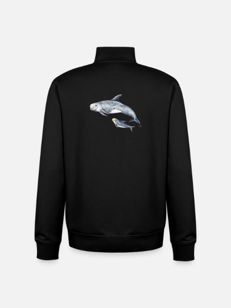 Calderón gray - Grampus dolphin - Dauphin de Risso - Unisex Organic Zip Sweatshirt by Stanley/Stella - black