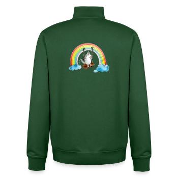 Einhorn Schaukel Regenbogen - Unisex Organic Zip Sweatshirt von Stanley/Stella - Flaschengrün - Hinten - AI Model Male 185 dark (185cm)