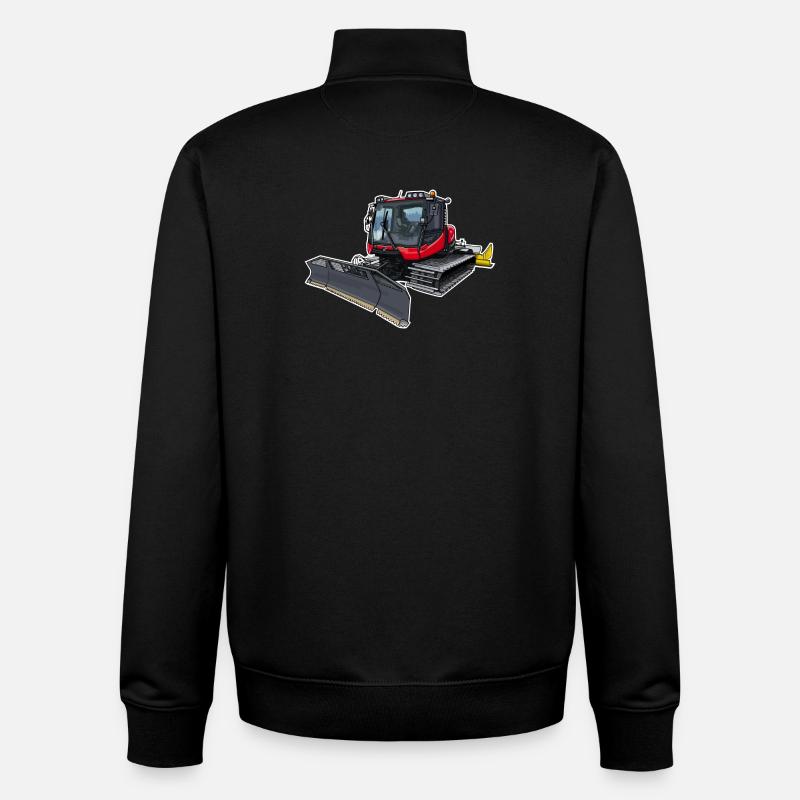 Snowcat rouge - Sweat zippé unisexe en coton bio Stanley/Stella - noir