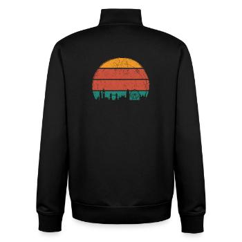 Silhouette d’horizon du coucher de soleil - Sweat zippé unisexe en coton bio Stanley/Stella - noir - Dos - AI Model Male 185 light (185cm)