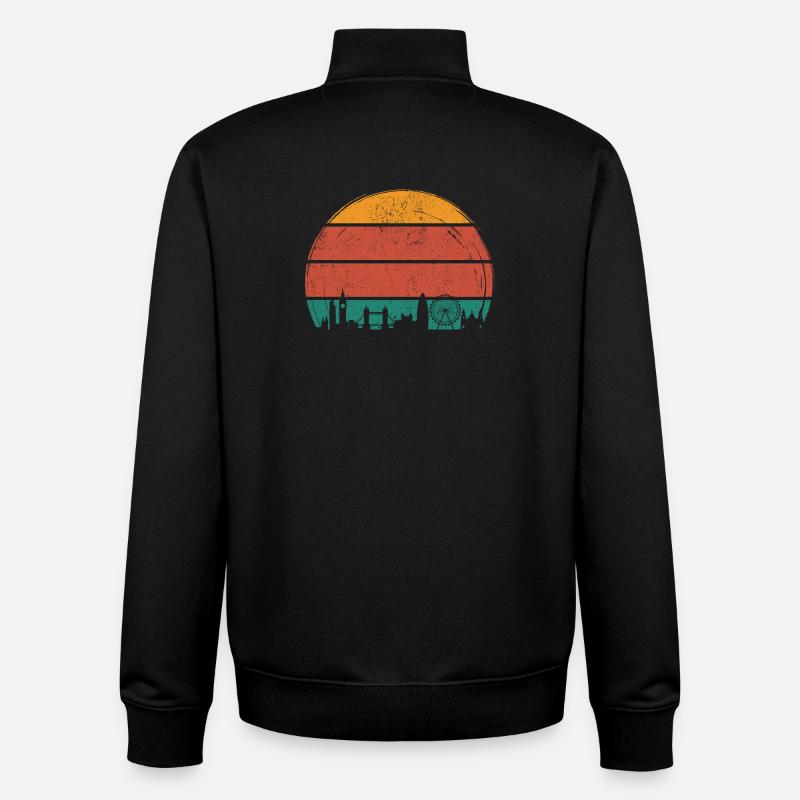Silhouette d’horizon du coucher de soleil - Sweat zippé unisexe en coton bio Stanley/Stella - noir