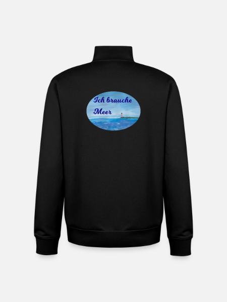 Meer Spruch - Unisex Organic Zip Sweatshirt von Stanley/Stella - Schwarz