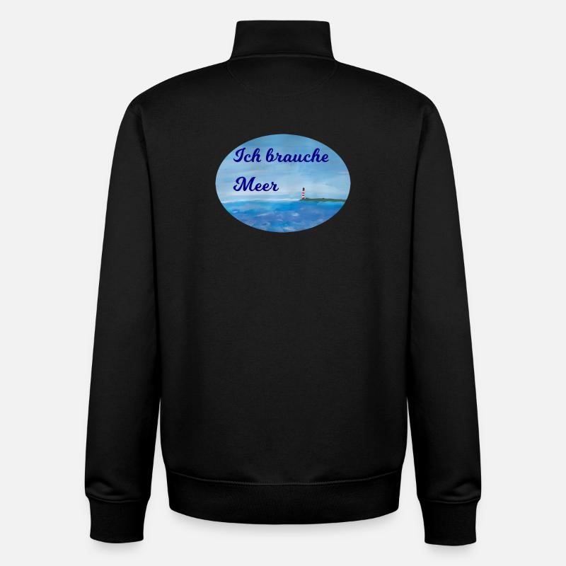 Meer Spruch - Unisex Organic Zip Sweatshirt von Stanley/Stella - Schwarz