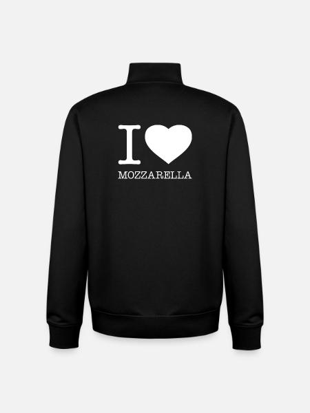 I LOVE MOZZARELLA - Unisex Organic Zip Sweatshirt by Stanley/Stella - black