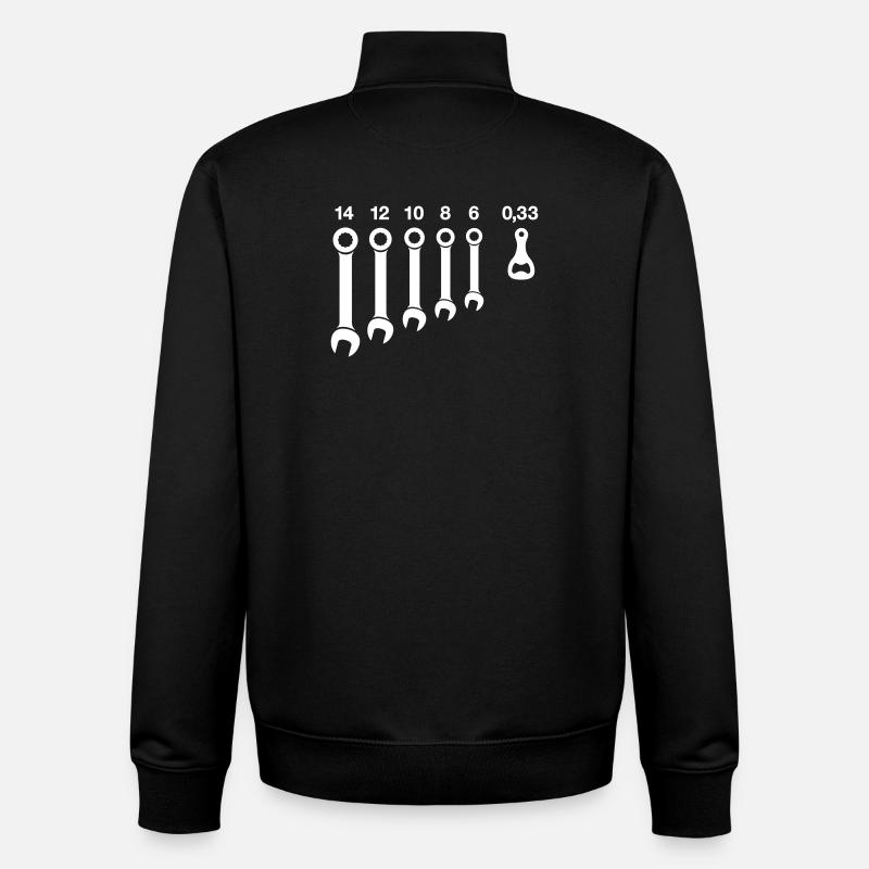 Beer Bottle Opener Wrench Tools - Unisex Organic Zip Sweatshirt by Stanley/Stella - black