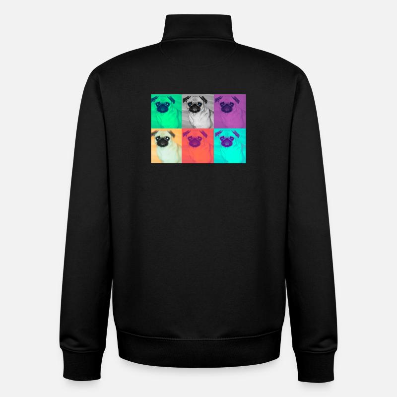 Pop Art Conception de chien - Sweat zippé unisexe en coton bio Stanley/Stella - noir